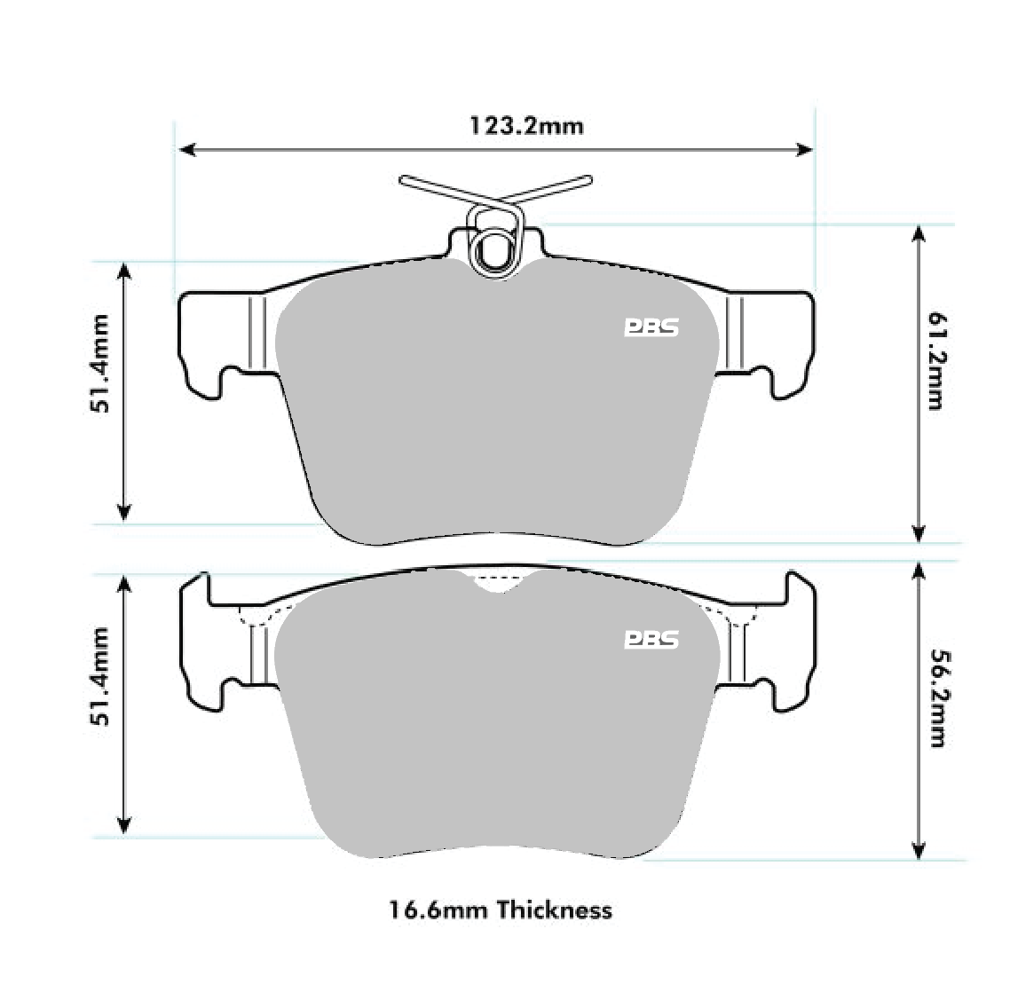PBS Performance Brake Pads Rear GOLF R MK7 - Performance automotive part