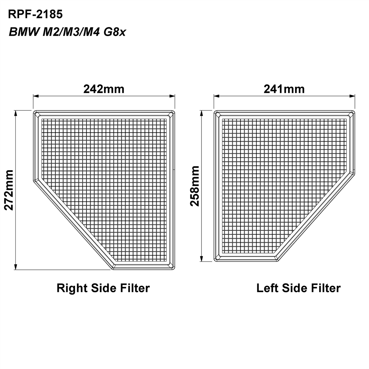 RAM-AIR Performance Foam Replacement Air Filters for BMW M2 M3 M4 3.0T S58 (Copy)