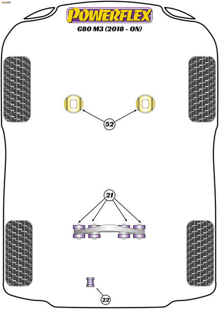 Powerflex Track Rear Diff Front Mounting Bush - G8X M2/M3/M4 (2020 on) - PFR5-4024BLK